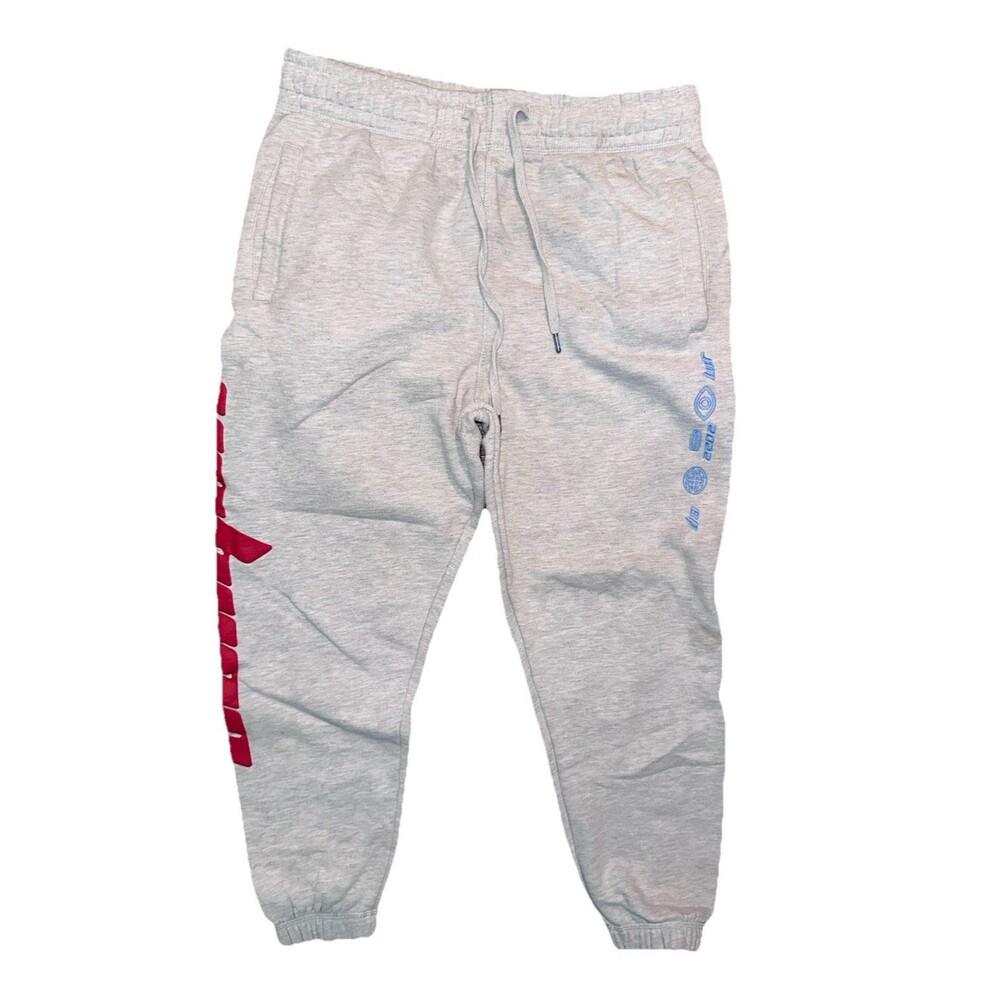 Aaliyah x Shoe Palace Men's Grey Graphic Fleece Jogger Sweatpants Size Large